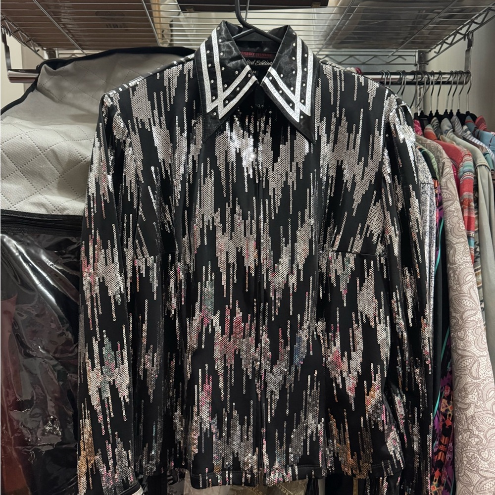 Black and Silver Western Show Shirt